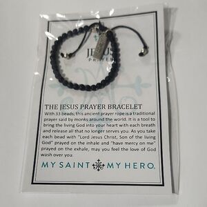 My Saint My Hero Black And Silver Jesus Prayer Bracelet